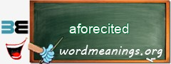WordMeaning blackboard for aforecited